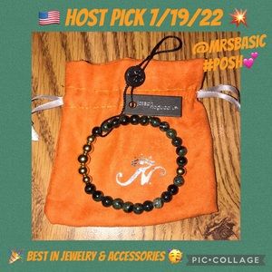 Joseph nogucci beaded bracelet green black & gold